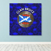 Clan Bruce Tartan Knot & Flag Leinwanddruck (Insitu (Holzboden))