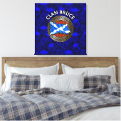 Clan Bruce Tartan Knot & Flag Leinwanddruck (Insitu (Schlafzimmer))