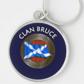 Clan Bruce Tartan Knot & Flag Schlüsselanhänger (Vorne)