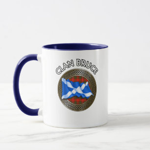 Clan Bruce Tartan Knot & Flag Tasse