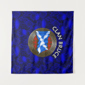 Clan Bruce Tartan Knot & Flag Wandteppich (Vorderseite (Horizontal))