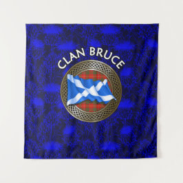 Clan Bruce Tartan Knot & Flag Wandteppich