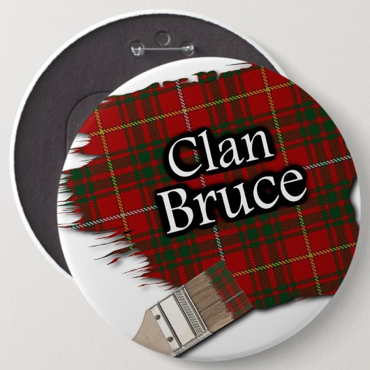 Clan Bruce Tartan Paint Brush Button (Vorne & Hinten)