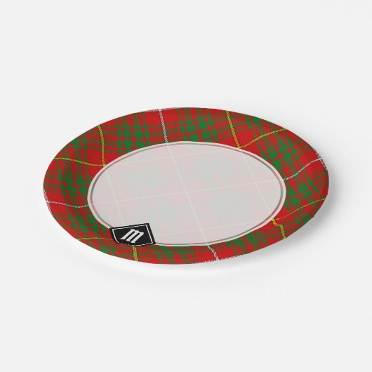 Clan Bruce Tartan Pappteller (Schrägansicht)