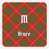 Clan Bruce Tartan Quadratischer Aufkleber (Vorderseite)