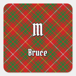 Clan Bruce Tartan Quadratischer Aufkleber