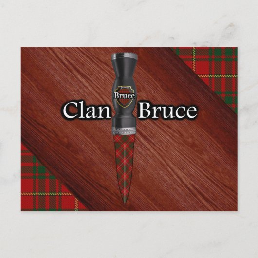 Clan Bruce Tartan Sgian Dubh Blade Postkarte (Vorderseite)