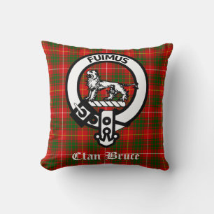 Clan Bruce Wappen Abzeichen & Tartan Kissen