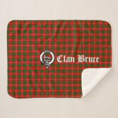 Clan Bruce Wappen Abzeichen und Tartan Sherpadecke (Vorderseite (Horizontal))