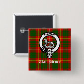 Clan Bruce Wappen Tartan Custom Button (Vorne & Hinten)