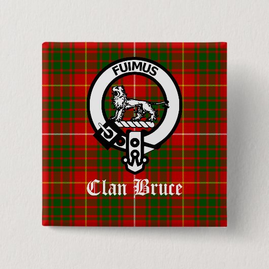 Clan Bruce Wappen Tartan Custom Button (Vorderseite)