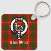 Clan Bruce Wappen Tartan Custom Schlüsselanhänger (Rückseite)