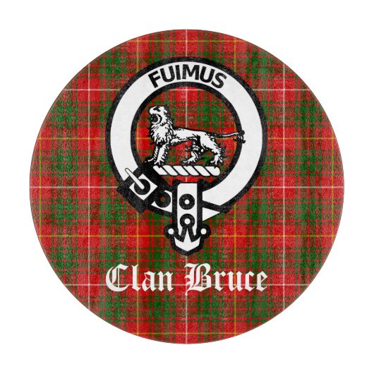 Clan Bruce Wappen Tartan Custom Schneidebrett (Vorderseite)