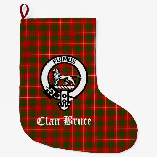 Clan Bruce Wappen & Tartan individuell anpassbar Großer Weihnachtsstrumpf (Vorderseite)