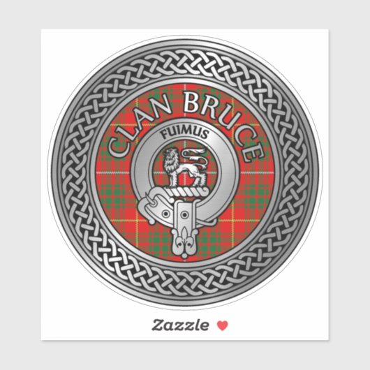 Clan Bruce Wappen & Tartan Knot Aufkleber (Blatt)