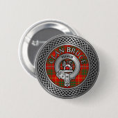 Clan Bruce Wappen & Tartan Knot Button (Vorne & Hinten)