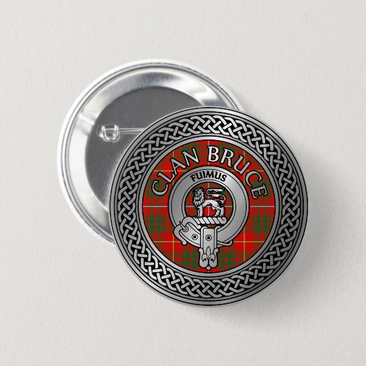 Clan Bruce Wappen & Tartan Knot Button (Vorne & Hinten)