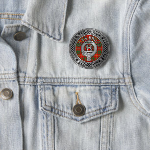 Clan Bruce Wappen & Tartan Knot Button