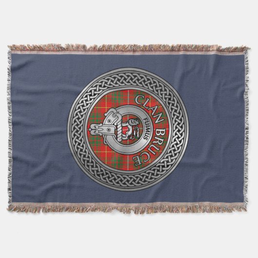 Clan Bruce Wappen & Tartan Knot Decke (Vorderseite)