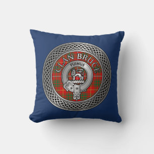 Clan Bruce Wappen & Tartan Knot Kissen