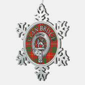Clan Bruce Wappen & Tartan Schneeflocken Zinn-Ornament (Rechts)