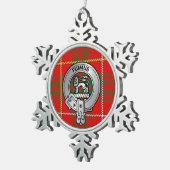 Clan Bruce Wappen & Tartan Schneeflocken Zinn-Ornament (Rechts)