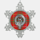 Clan Bruce Wappen & Tartan Schneeflocken Zinn-Ornament (Vorderseite)