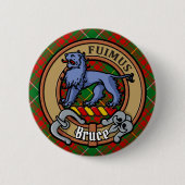 Clan Bruce Wappen über die Jagd auf Tartan Button (Vorderseite)
