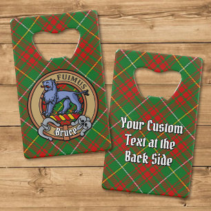 Clan Bruce Wappen über die Jagd auf Tartan Geldbeutel Flaschenöffner