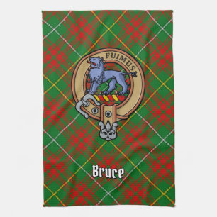 Clan Bruce Wappen über die Jagd auf Tartan Geschirrtuch