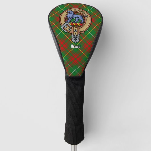 Clan Bruce Wappen über die Jagd auf Tartan Golf Headcover (Vorderseite)