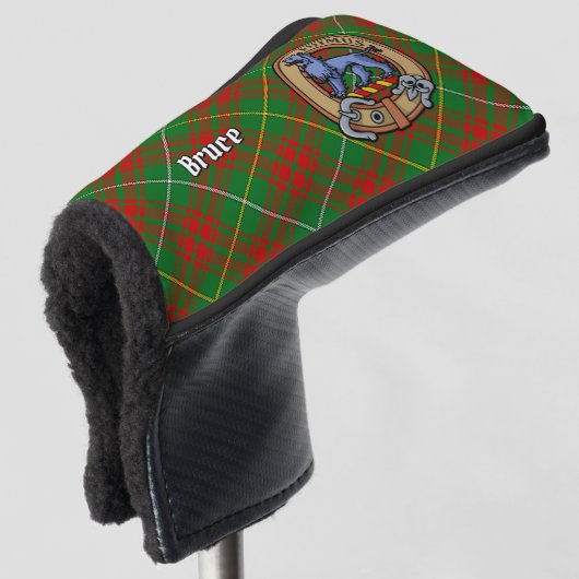 Clan Bruce Wappen über die Jagd auf Tartan Golf Headcover (3/4 Vorderseite)