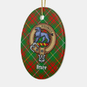 Clan Bruce Wappen über die Jagd auf Tartan Keramik Ornament (Links)