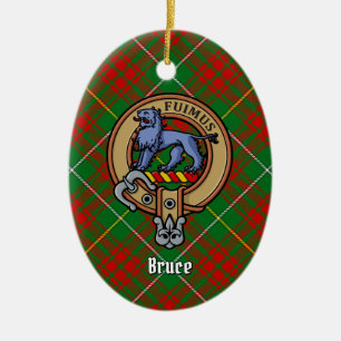 Clan Bruce Wappen über die Jagd auf Tartan Keramik Ornament