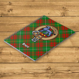 Clan Bruce Wappen über die Jagd auf Tartan Notizblock