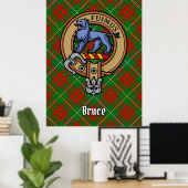 Clan Bruce Wappen über die Jagd auf Tartan Poster (Heimbüro)