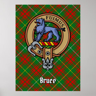 Clan Bruce Wappen über die Jagd auf Tartan Poster
