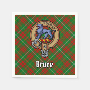 Clan Bruce Wappen über die Jagd auf Tartan Serviette