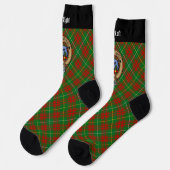 Clan Bruce Wappen über die Jagd auf Tartan Socken (Linkes Detail)