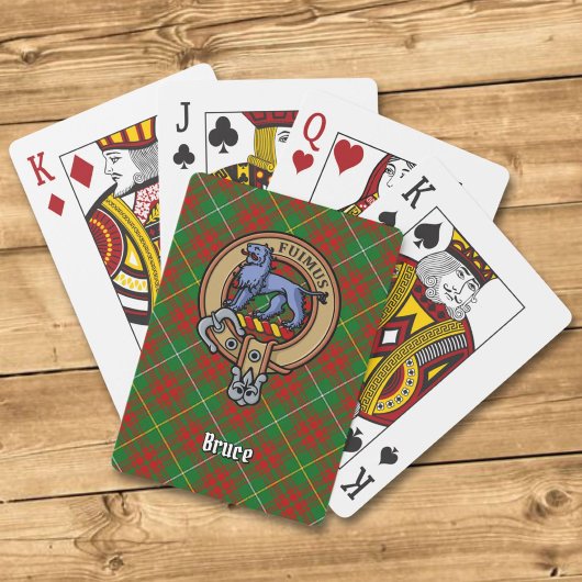 Clan Bruce Wappen über die Jagd auf Tartan Spielkarten
