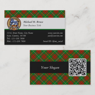 Clan Bruce Wappen über die Jagd auf Tartan Visitenkarte