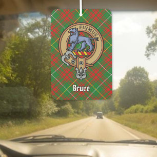 Clan Bruce-Wappen über Hunting Tartan Autolufterfrischer