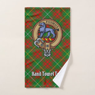 Clan Bruce-Wappen über Hunting Tartan Badhandtuch Set