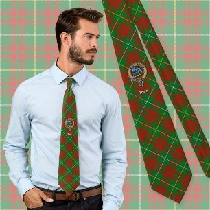 Clan Bruce-Wappen über Hunting Tartan Krawatte