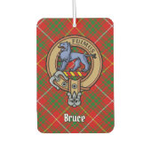 Clan Bruce Wappen über Tartan Autolufterfrischer (Vorderseite)