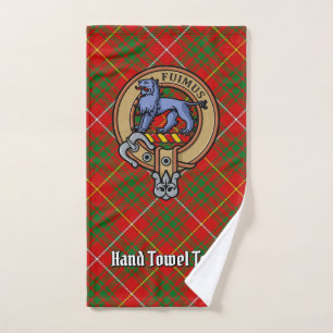 Clan Bruce-Wappen über Tartan Badhandtuch Set