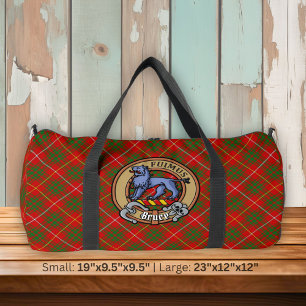 Clan Bruce-Wappen über Tartan Duffle Bag