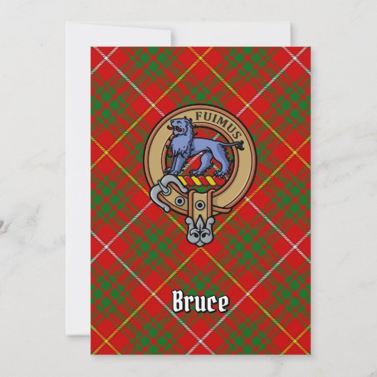 Clan Bruce Wappen über Tartan Einladung (Rückseite)