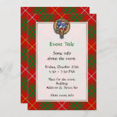 Clan Bruce Wappen über Tartan Einladung (Vorne/Hinten)