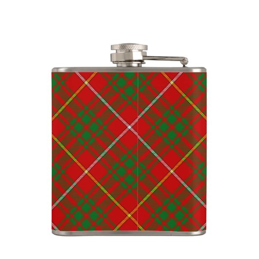 Clan Bruce Wappen über Tartan Flachmann (Rückseite)